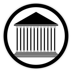 Bank button on white.