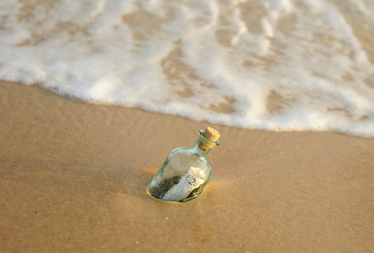 twenty pounds in a bottle on the beach