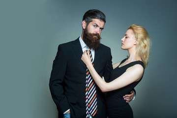 young couple with tie