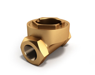 Glass sight unilateral plumbing 3d render on a white background