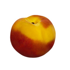 Ripe peach fruit isolated on white background cutout