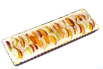 Apple Pie with Cottage Cheese and Peaches