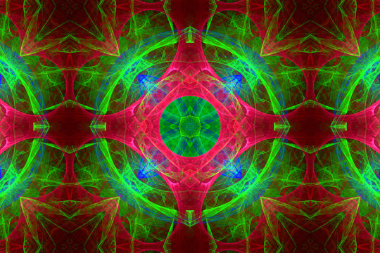 Green And Red Fractal Background