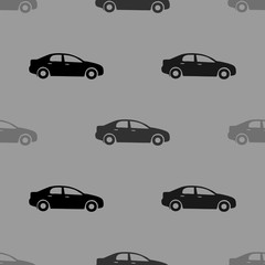 Seamless pattern. Black cute cars