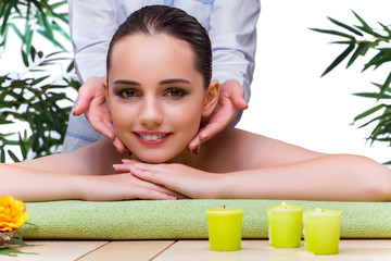 Obraz na płótnie Canvas Woman during massage session in spa salon