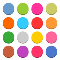 Flat blank web icon color round button