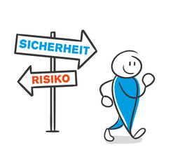 Stick Figure Series Blue / Wegweiser, Sicherheit, Risiko