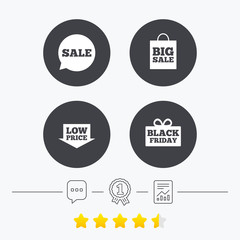 Sale speech bubble icon. Black friday symbol