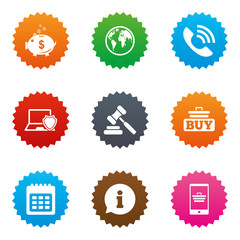 Online shopping, e-commerce and business icons.