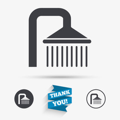 Shower sign icon. Douche with water drops symbol