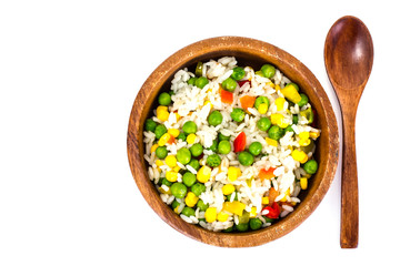 Risotto with Vegetables, Corn and Peas