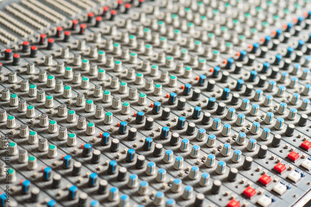 Wall mural Audio Mixing Board.