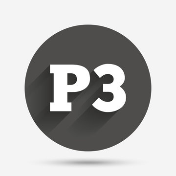 Parking third floor icon. Car parking P3 symbol