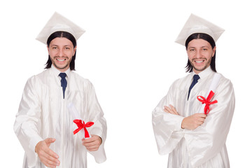 Young man ready for university graduation