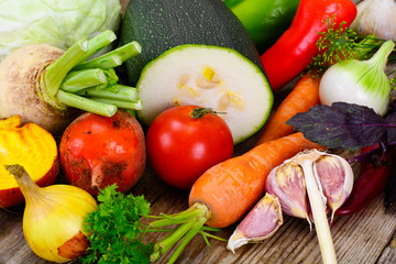 Autumn Vegetables Beets, Onions and Carrots