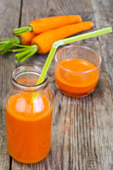 Fresh Juicy Orange Carrots and Juice