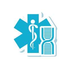 caduceus dna medical health care icon. Flat and Isolated design. Vector illustration