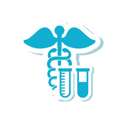 caduceus tube medical health care icon. Flat and Isolated design. Vector illustration