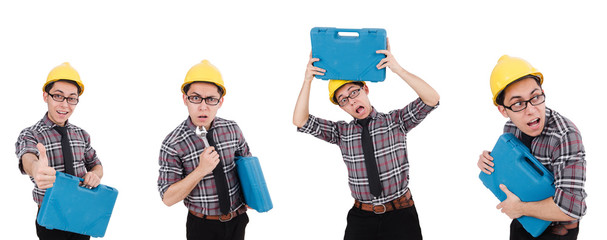 Industrial worker isolated on the white background