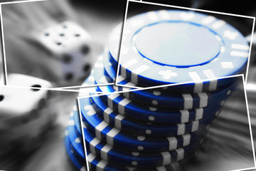 Poker Chips Black & White Stock Photo