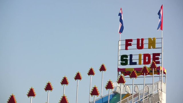 Fun Slide At A Local Carnival Attraction.