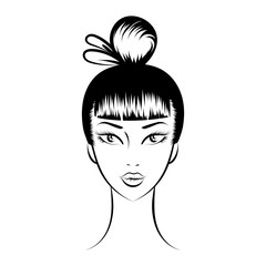 face glamorous girl cartoon