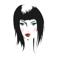 face glamorous girl cartoon
