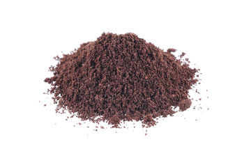 pile of coffee powder isolated on white