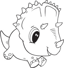 Cute Doodle Dinosaur Vector Illustration Art 