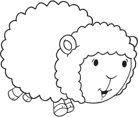 Cute Doodle Sheep Vector Illustration Art 