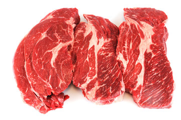 fresh beef isolated on white background