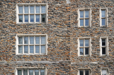old stone wall and windows