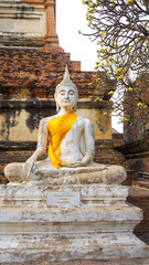 Fototapeta premium Buddha statue in Wat Yai Chai Mongkol. Ayuttaya, Thailand