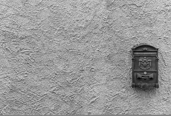 Old mailbox with copy space in black and white