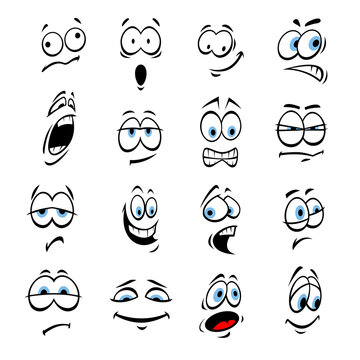 Cartoon eyes, face expressions and emotions