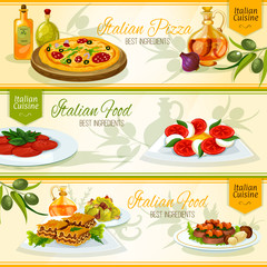 Italian cuisine banners for restaurant design