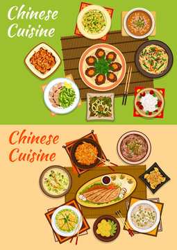 Chinese cuisine icon of signature oriental dishes