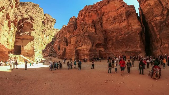 Petra Time Lapse v1 Panning of ancient Petra site. 