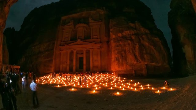 Petra Time Lapse v4 Night of ancient Petra site.