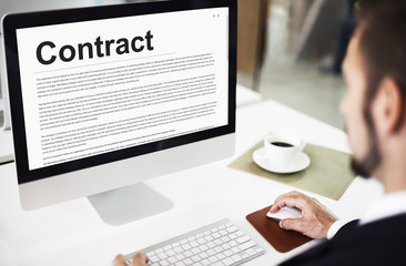 Obraz na płótnie Canvas Contract Agreement Commitment Obligation Negotiation Concept