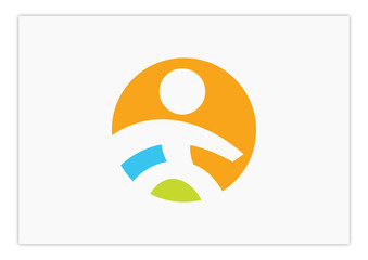 Human - Circle swooshy people logo template