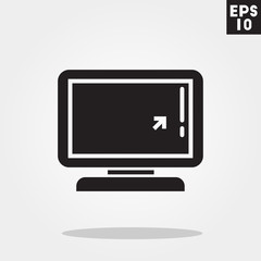 Computer desktop monitor icon in trendy flat style isolated on grey background. Computer desktop monitor symbol for your design, logo, UI. Vector illustration, EPS10.
