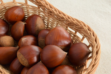 Chestnut basket filled