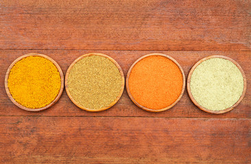 Various and herbs colorful spices
