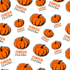 Illustration of a seamless pattern with pumpkin