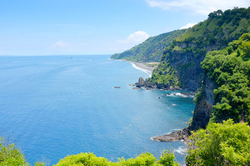 Obraz premium Beach scenery great view at eastern of Bali Asah Hill. Located in Bugbug village Karangasem Bali.