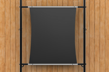 Obraz premium black canvas stretch on metal pipe