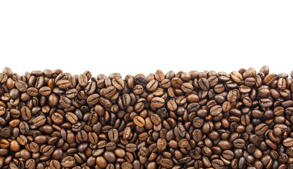 coffee beans background with copy space for text