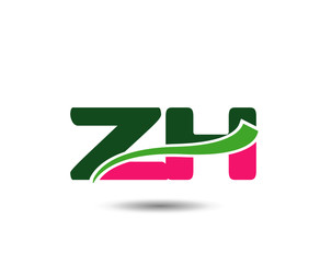 Alphabet Z and H letter logo. Vector illustration

