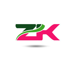 
Alphabet Z and K letter logo. Vector illustration
